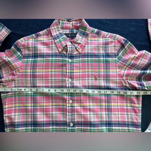Ralph Lauren Polo Pink Plaid Long Sleeved Button Up Shirt Size Medium - Picture 6 of 11